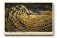 Paul Sinus Wandbild 120x80cm Goldene Welle in Bewegung – Abstrakte Meereskunst mit luxuriösem Gold Effekt für moderne Räume