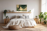 Paul Sinus Wandbild 120x80cm Golf Abschlag Dynamische Sport Illustration in Gruen Beige Moderne Wandkunst fuer Wohnzimmer Büro und Sportbereich