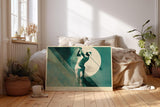 Paul Sinus Wandbild 120x80cm Golf Schwung Fokus Moderne Sportkunst in Gruen und Beige Stilvolle Illustration fuer Wohnzimmer Büro oder Sportbereich