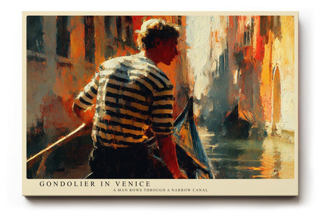 Paul Sinus Wandbild 120x80cm Gondoliere Venedig Kanal Szene Italien Reise Kunst Impressionistische Stadtlandschaft