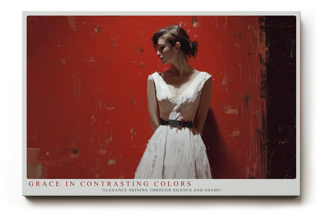 Paul Sinus Wandbild Grace in Contrasting Colors – Stilvolles Porträt mit kraftvollem Farbkontrast – Ausdrucksstarkes Wandbild zwischen Licht, Schatten und Emotion.