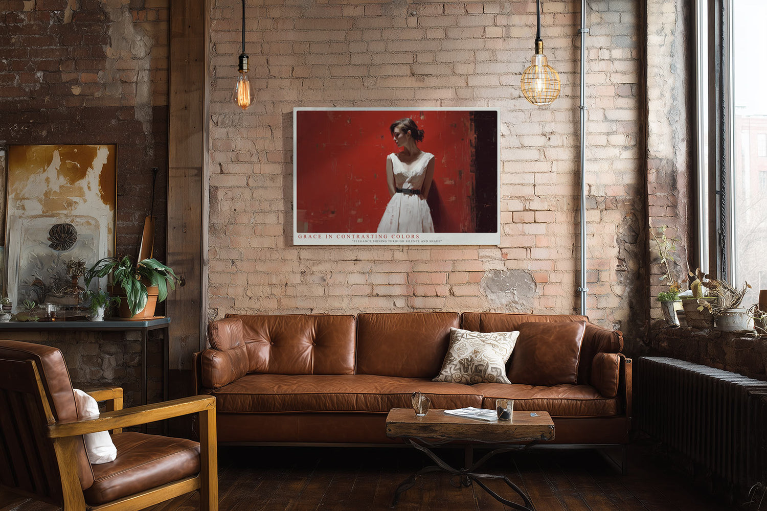 Paul Sinus Wandbild Grace in Contrasting Colors – Stilvolles Porträt mit kraftvollem Farbkontrast – Ausdrucksstarkes Wandbild zwischen Licht, Schatten und Emotion.