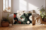 Paul Sinus Wandbild 120x80cm Grafische Blumen Komposition moderne Florale Kunst mit geometrischen Formen Wanddekoration