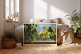 Paul Sinus Wandbild 120x80cm gruene Blaetter Fensterlicht Naturfotografie modern Kunstdruck grosses Natur Kunstbild ruhige Wanddekoration fuer Wohnzimmer Büro