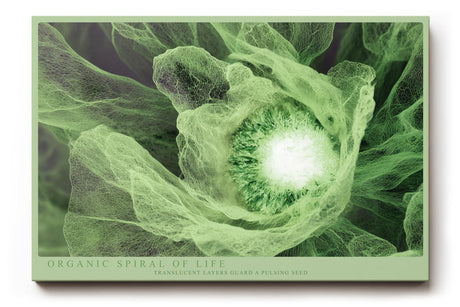 Paul Sinus Wandbild 120x80cm Gruene Bluete Makro botanische Kunst Natur Spiralstruktur Wanddekoration Wohnzimmer Schlafzimmer