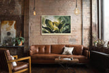 Paul Sinus Wandbild 120x80cm grüne Blätter im Sonnenlicht botanische Natur Fotokunst ruhige Pflanzen Atmosphäre modernes Naturbild für Wohnzimmer Büro