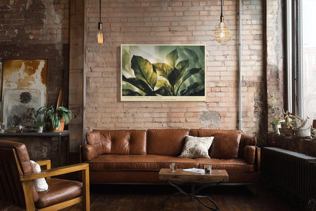 Paul Sinus Wandbild 120x80cm grüne Blätter im Sonnenlicht botanische Natur Fotokunst ruhige Pflanzen Atmosphäre modernes Naturbild für Wohnzimmer Büro