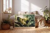 Paul Sinus Wandbild 120x80cm grüne Blätter im Sonnenlicht botanische Natur Fotokunst ruhige Pflanzen Atmosphäre modernes Naturbild für Wohnzimmer Büro