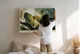 Paul Sinus Wandbild 120x80cm grüne Blätter im Sonnenlicht botanische Natur Fotokunst ruhige Pflanzen Atmosphäre modernes Naturbild für Wohnzimmer Büro