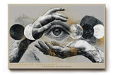 Paul Sinus Wandbild 120x80cm Guardian of Inner Sight surrealistisches Auge Hände Kunst modern abstrakt Poster für Wohnzimmer Büro Studio