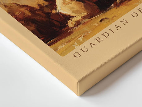 Paul Sinus Wandbild 120x80cm Guardian of the Sands Wüste Kamel vor Pyramide Ägypten Landschaft Kunst Poster für Wohnzimmer Büro Reise Dekoration