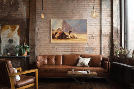 Paul Sinus Wandbild 120x80cm Guardian of the Sands Wüste Kamel vor Pyramide Ägypten Landschaft Kunst Poster für Wohnzimmer Büro Reise Dekoration