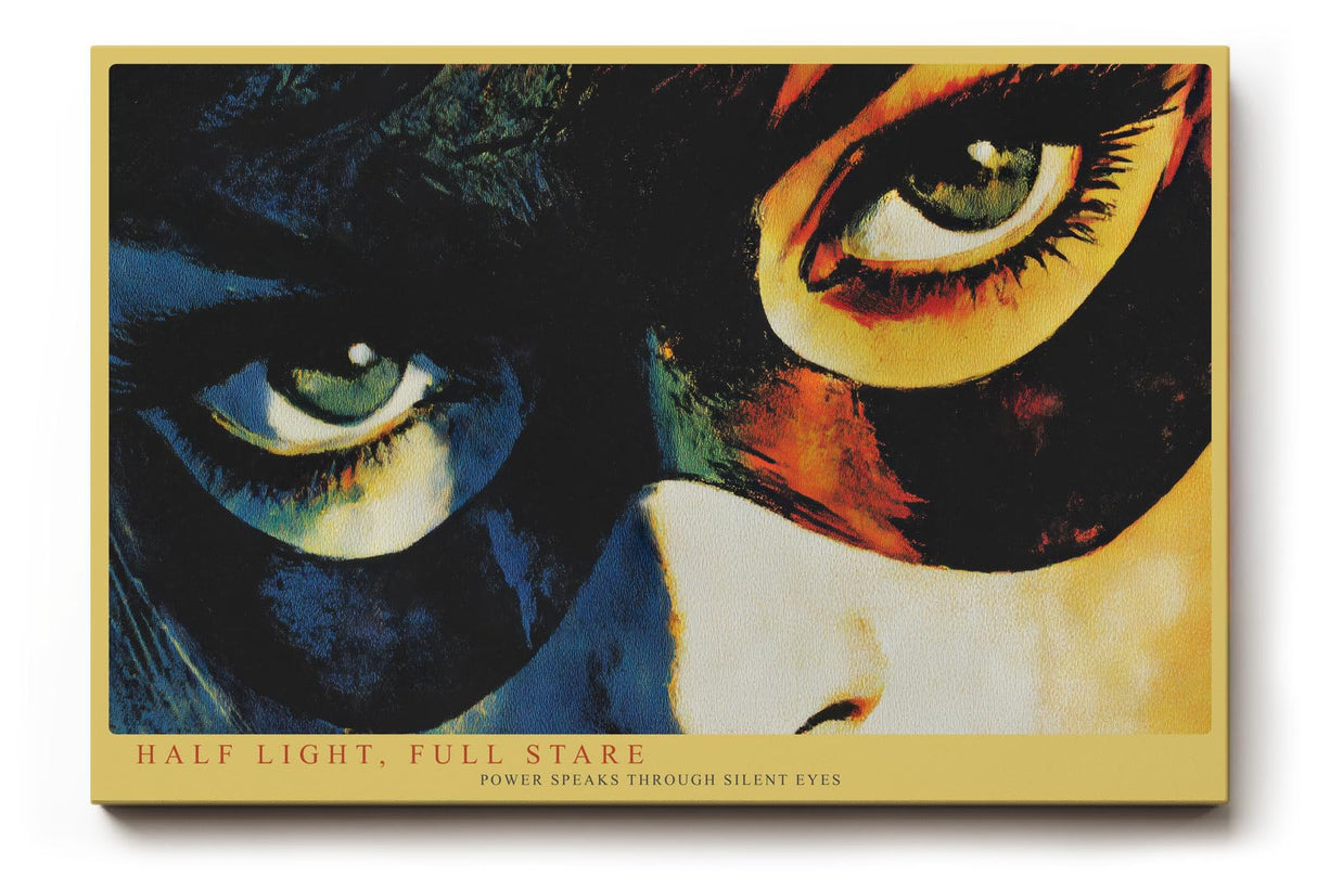 Paul Sinus Wandbild 120x80cm Half Light Full Stare moderne Pop Art Augen Portrait Kunst Poster für Wohnzimmer Büro Studio