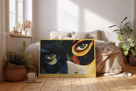Paul Sinus Wandbild 120x80cm Half Light Full Stare moderne Pop Art Augen Portrait Kunst Poster für Wohnzimmer Büro Studio