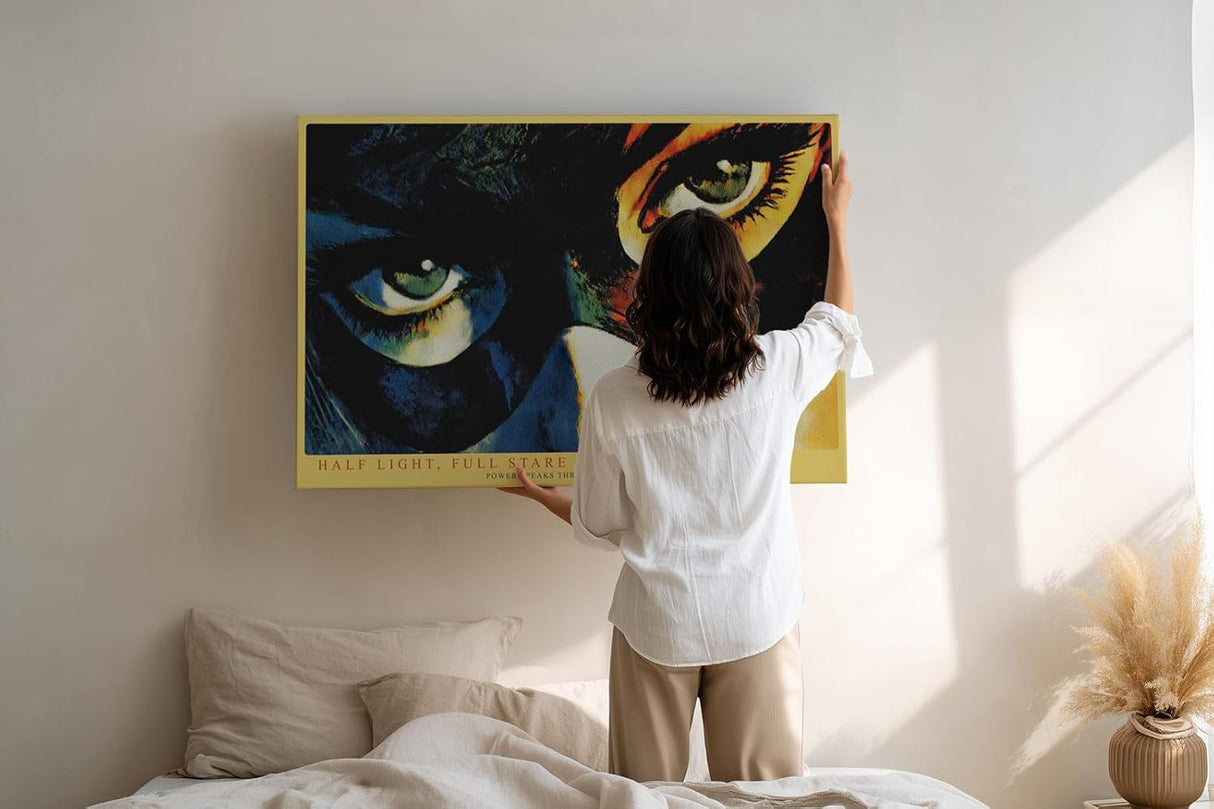 Paul Sinus Wandbild 120x80cm Half Light Full Stare moderne Pop Art Augen Portrait Kunst Poster für Wohnzimmer Büro Studio