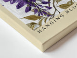 Paul Sinus Wandbild 120x80cm Hängende Frühlingsblüten – Elegantes Blumenmotiv in Violett mit botanischer Illustration für stilvolle Wohnräume