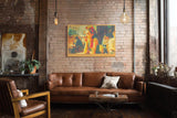 Paul Sinus Wandbild 120x80cm Havana Heat and Habits Frau mit Zigarre in Havanna Cafe Szene Kubanische Stadt Kunst fuer Wohnzimmer und Bar