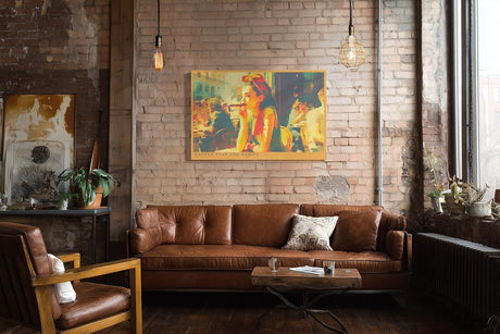 Paul Sinus Wandbild 120x80cm Havana Heat and Habits Frau mit Zigarre in Havanna Cafe Szene Kubanische Stadt Kunst fuer Wohnzimmer und Bar