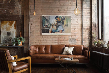Paul Sinus Wandbild 120x80cm Havanna Frau Zigarre Karibik Stadt Szene Vintage Kunst Wanddekoration Wohnzimmer Bar