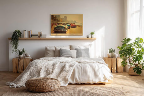Paul Sinus Wandbild 120x80cm Havanna Malecon Sonnenuntergang Vintage Autos Karibik Stadt Kunst Wanddekoration Wohnzimmer Büro