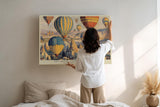 Paul Sinus Wandbild 120x80cm Heißluftballons über Kappadokien Landschaft Kunst in Warmen Farben für Wohnzimmer Büro und Flur