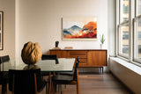 Paul Sinus Wandbild 120x80cm Herbst Landschaft Berge Natur Kunstmotiv Warme Herbstfarben mit Baumlandschaft und Bergpanorama