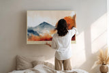 Paul Sinus Wandbild 120x80cm Herbst Landschaft Berge Natur Kunstmotiv Warme Herbstfarben mit Baumlandschaft und Bergpanorama