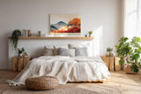 Paul Sinus Wandbild 120x80cm Herbst Landschaft Berge Natur Kunstmotiv Warme Herbstfarben mit Baumlandschaft und Bergpanorama