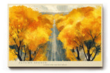 Paul Sinus Wandbild 120x80cm Herbstallee Landschaft Malerei goldene Baeume moderne Naturkunst Wanddekoration fuer Wohnzimmer Büro