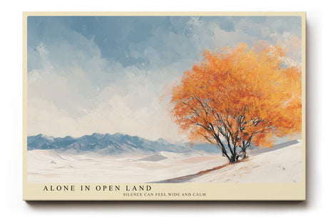 Paul Sinus Wandbild 120x80cm Herbstbaum Landschaft moderne Natur Kunst orange Baum Kunstdruck ruhige Berglandschaft