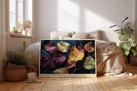 Paul Sinus Wandbild 120x80cm Herbstblaetter Makro Naturfotografie rot gelb Kunstdruck grosses Natur Kunstbild moderne Wanddekoration fuer Wohnzimmer Büro Flur