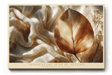 Paul Sinus Wandbild 120x80cm Herbstblatt Stillleben Natur Kunstmotiv Elegante Makro Darstellung eines Blattes auf Stoff