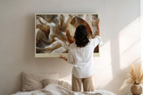 Paul Sinus Wandbild 120x80cm Herbstblatt Stillleben Natur Kunstmotiv Elegante Makro Darstellung eines Blattes auf Stoff