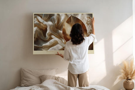 Paul Sinus Wandbild 120x80cm Herbstblatt Stillleben Natur Kunstmotiv Elegante Makro Darstellung eines Blattes auf Stoff