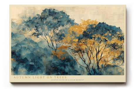 Paul Sinus Wandbild 120x80cm Herbstliche Bäume im sanften Licht – Künstlerische Landschaft mit ruhiger Naturstimmung für stilvolle Wohnräume
