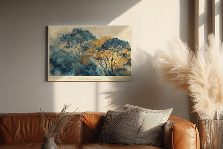 Paul Sinus Wandbild 120x80cm Herbstliche Bäume im sanften Licht – Künstlerische Landschaft mit ruhiger Naturstimmung für stilvolle Wohnräume