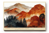 Paul Sinus Wandbild 120x80cm Herbstliche Berglandschaft Abstrakte Naturkunst in warmen Rot und Orangetoenen fuer Wohnzimmer Büro und Flur