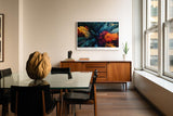 Paul Sinus Wandbild 120x80cm Herbstwald Luftaufnahme Natur Landschaft Kunstmotiv Bunte Baumkronen von oben