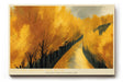 Paul Sinus Wandbild 120x80cm Herbstweg Landschaft Malerei goldene Baeume warme Naturfarben moderne Wanddekoration fuer Wohnzimmer Büro