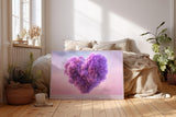 Paul Sinus Wandbild 120x80cm Herzform Wolke rosa lila moderne abstrakte Liebe Kunst Kunstdruck stilvolle Wanddekoration fuer Schlafzimmer Wohnzimmer Geschenk Idee