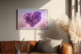 Paul Sinus Wandbild 120x80cm Herzform Wolke rosa lila moderne abstrakte Liebe Kunst Kunstdruck stilvolle Wanddekoration fuer Schlafzimmer Wohnzimmer Geschenk Idee