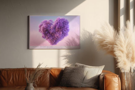Paul Sinus Wandbild 120x80cm Herzform Wolke rosa lila moderne abstrakte Liebe Kunst Kunstdruck stilvolle Wanddekoration fuer Schlafzimmer Wohnzimmer Geschenk Idee