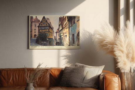 Paul Sinus Wandbild 120x80cm Historische Altstadt Gasse Malerei LeinWandbild 120x80cm Europäische Stadt Architektur Wanddekoration