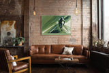 Paul Sinus Wandbild 120x80cm Hockeyspieler im Lauf moderne Sportkunst mit dynamischer Bewegung