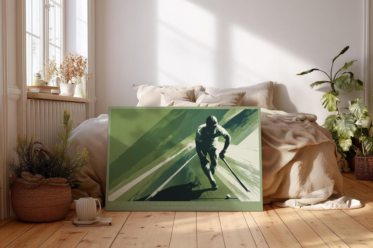 Paul Sinus Wandbild 120x80cm Hockeyspieler im Lauf moderne Sportkunst mit dynamischer Bewegung