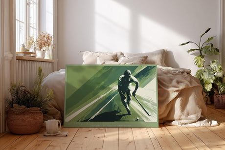 Paul Sinus Wandbild 120x80cm Hockeyspieler im Lauf moderne Sportkunst mit dynamischer Bewegung