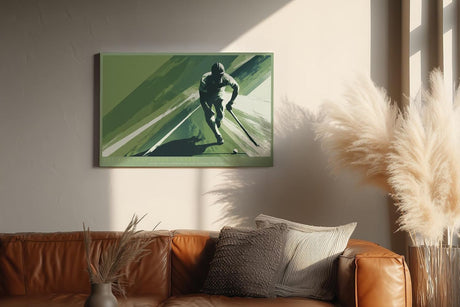 Paul Sinus Wandbild 120x80cm Hockeyspieler im Lauf moderne Sportkunst mit dynamischer Bewegung