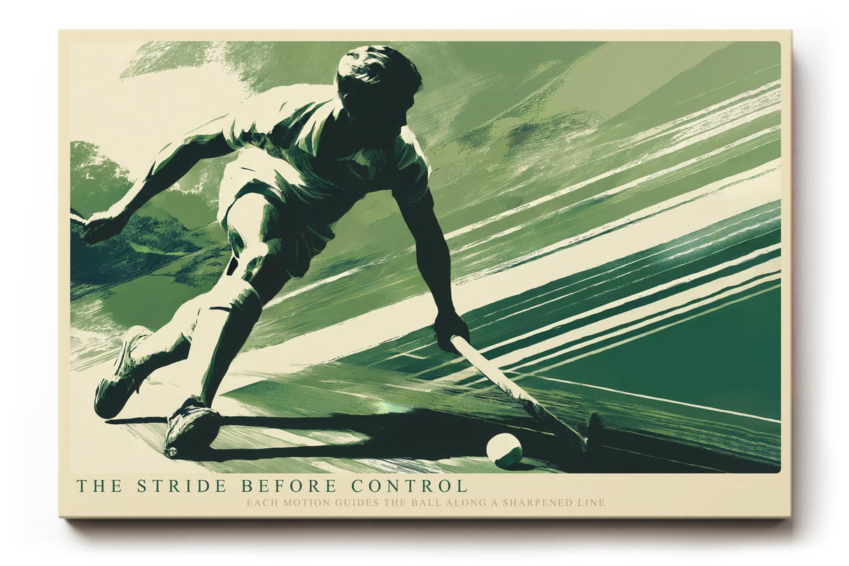 Paul Sinus Wandbild 120x80cm Hockeyspieler in Bewegung dynamische Sportkunst mit moderner Illustration