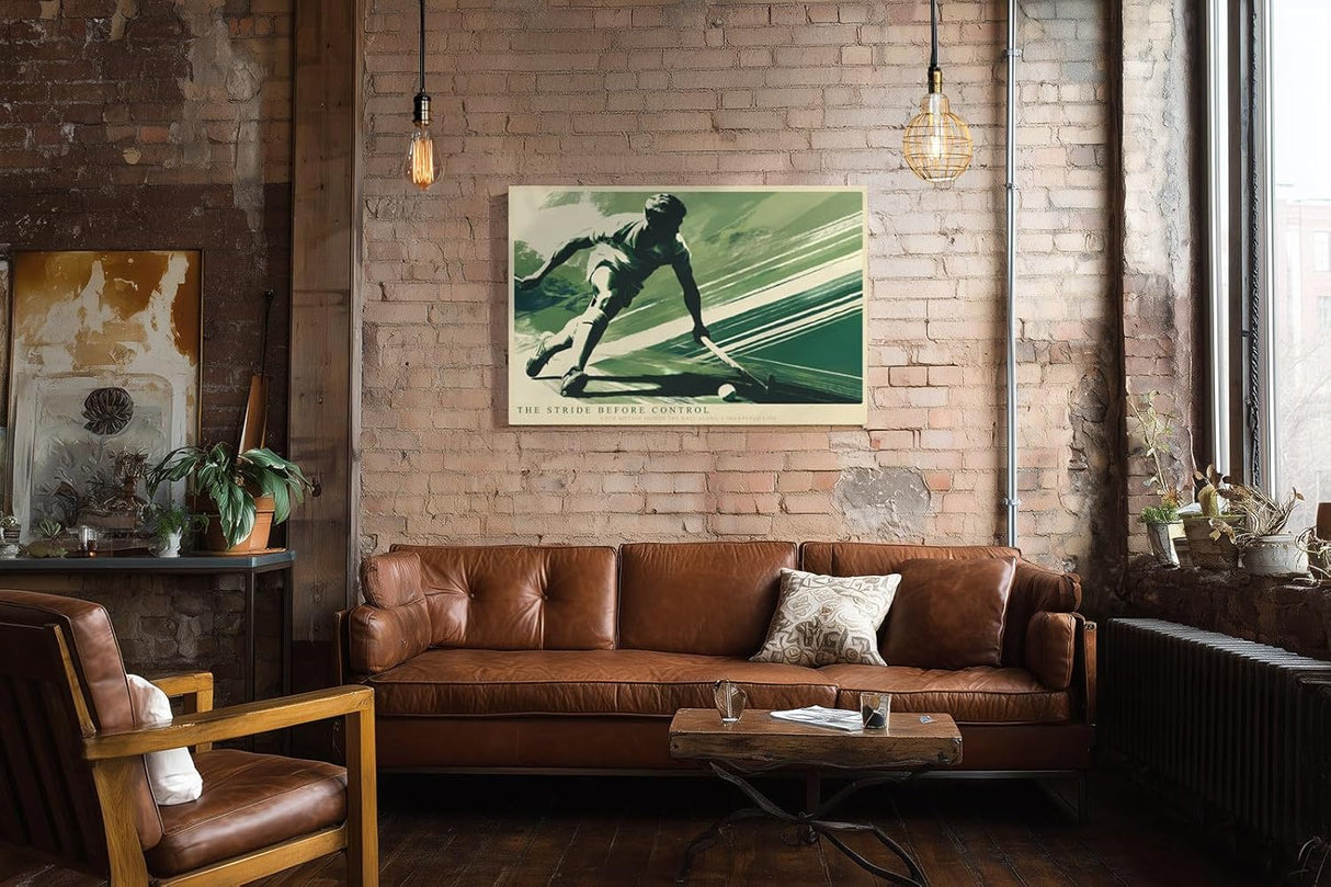 Paul Sinus Wandbild 120x80cm Hockeyspieler in Bewegung dynamische Sportkunst mit moderner Illustration