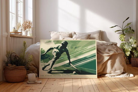 Paul Sinus Wandbild 120x80cm Hockeyspieler in Bewegung dynamische Sportkunst mit moderner Illustration